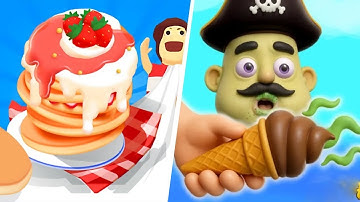 Pancake Run Vs Stacky Ice Cream Runner - All Level Gameplay Android,iOS - NEW UPDATE G10