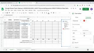 Google Sheets Taylor Maclaurin SERIESSUM ASIN, LINEST Polynomial Regression ARRAYFORMULA