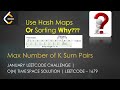 Max Number of K Sum Pairs | Linear Time Solution | C# | LeetCode 1679