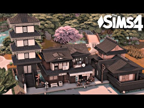 Japanese Inspired Street | No CC | The sims 4 | Stop motion Speed Build