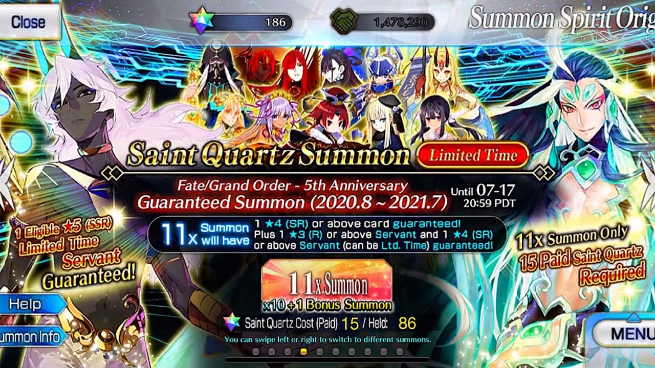 Fate grand order 5TH ANNIVERSARY GUARANTEED SUMMON ( 2020- 2021 )