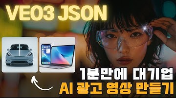 VEO3 JSON 코드로 AI광고 영상 1분만에 만드는 법