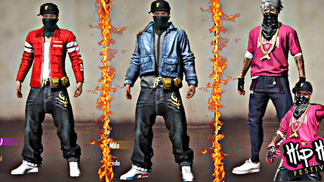 MEJORES COMBINACIONES CON EL PASE DE HIP HOP | FREE FIRE - YouTube