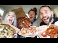 VLOG SQUAD GIRLS MUKBANG PIZZA AND WINGS!!