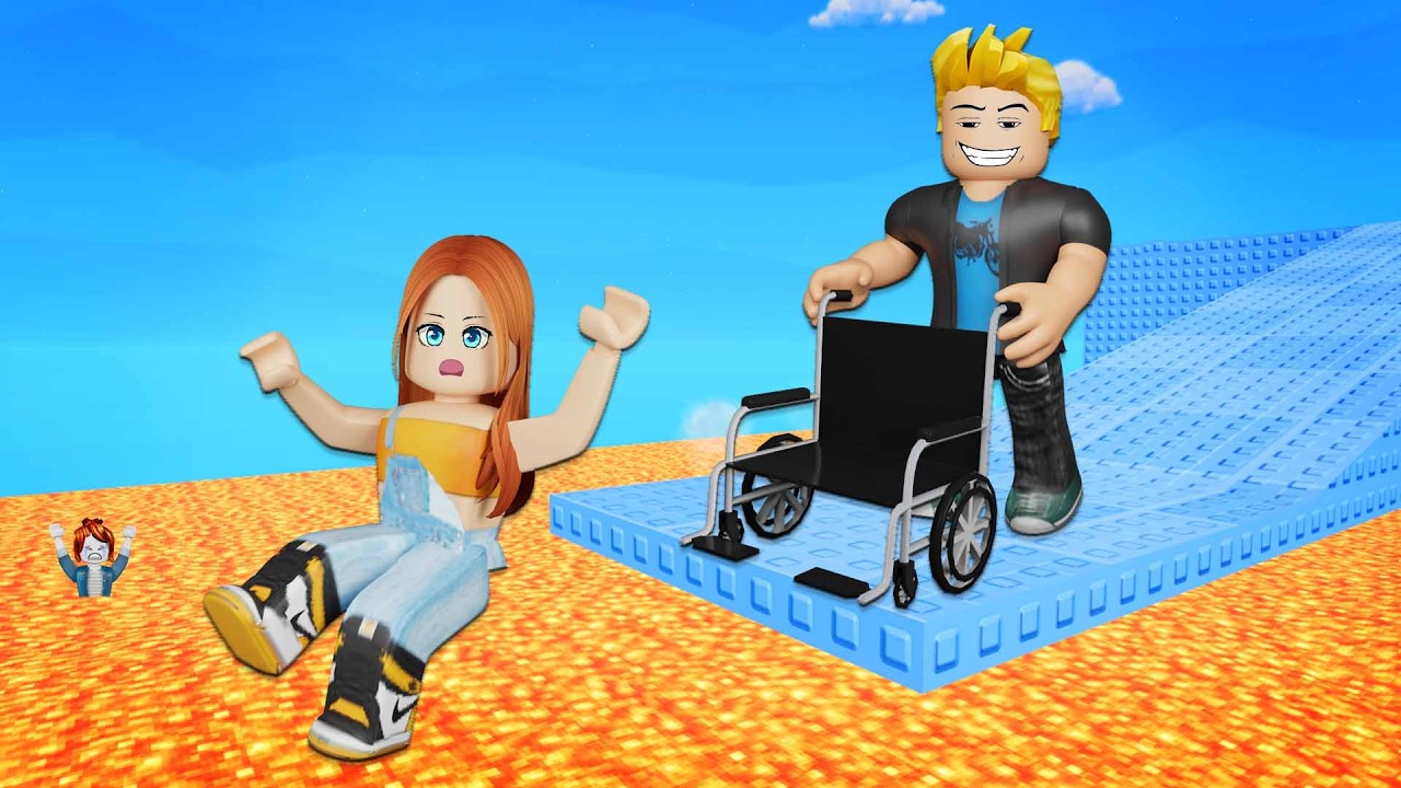 SINAKAY AKO SA WHEELCHAIR NG MGA TROLL AT NILAGLAG SA LAVA | ROBLOX Troll Wheelchair Tower