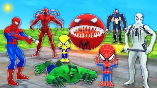 TEAM SPIDER-MAN VS Bad Guy Joker Venom hulk - Challenge Rescue mini Spiderman from cage venom