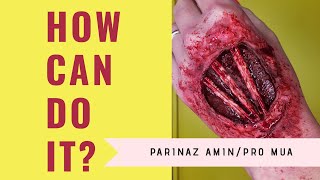 Sfx Makeup- Halloween2019 Ideas-Blood-Hand-گريم سينمايي دست سوخته با اسيد