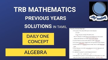 TRB PG Maths previous years questions and solutions in tamil/ Groups &Rings /TRB/GATE/NET..