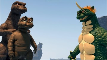 Showa Godzilla And Minilla Vs Gabara | Kaiju Universe