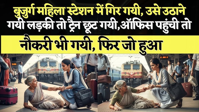 बुजुर्ग महिला स्टेशन में गिर गयी, उसे उठाने गयी लड़की तो ट्रैन छूट गयी,  ऑफिस पहुंची तो नौकरी भी गयी
