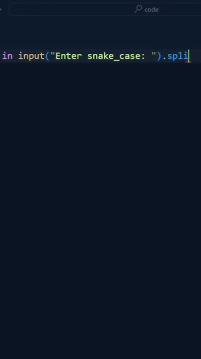 Snake to camel case in Python #python #learnpython #programming - YouTube