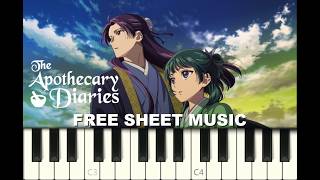FLOWER IN THE SNOW from The Apothecary Diaries, SLOW Piano Tutorial with FREE Sheet Music (pdf)