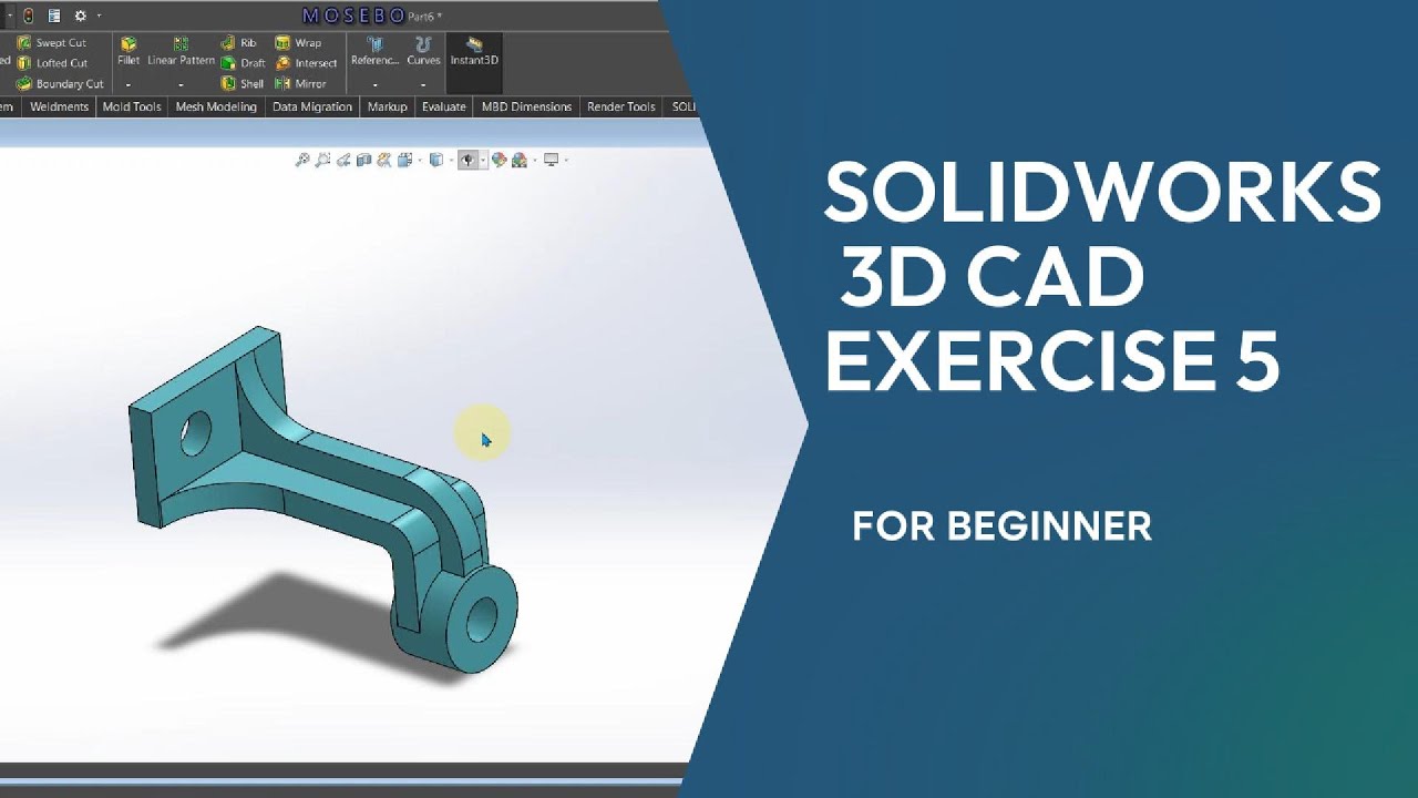 SOLIDWORKS 3D CAD EXERCISE 5 - YouTube