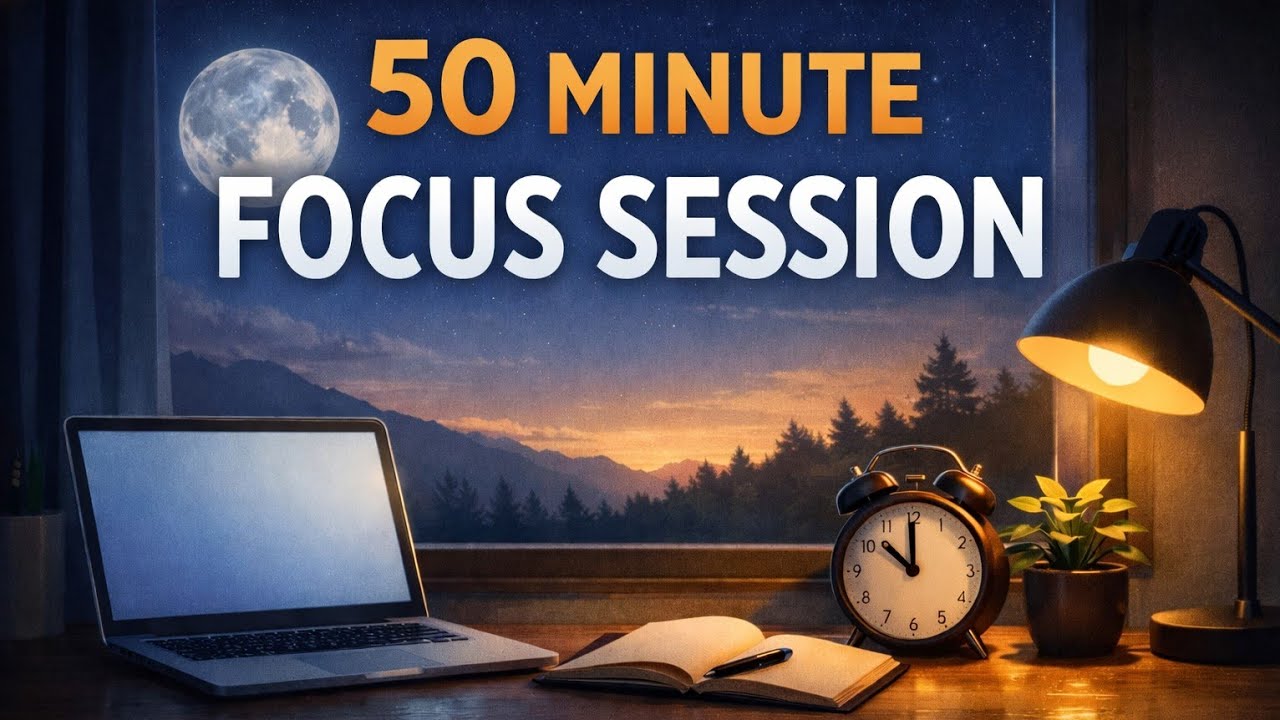 Deep Work 50 Minutes – Extended Silent Productivity | No Music | Quiet Focus Studio