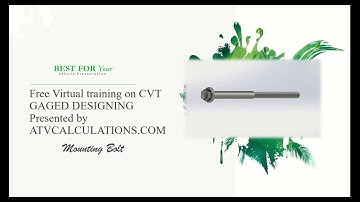 CVT Design lecture series Video:7 CVT Mounting Bolt, Mounting washer and Cap allen bolt #cvtdesign