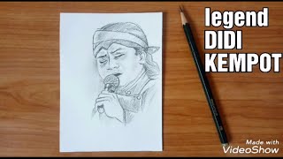 Sketsa langsung wajah legend DIDI KEMPOT versi lambat || no timelaps face drawing