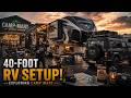 Exploring Camp Mart | Our 40-Foot Grand River RV &amp; Trailer Setup