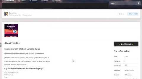 Elementorism Motion Landing Page