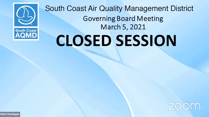 South Coast AQMD Governing Board Meeting - March 5, 2021