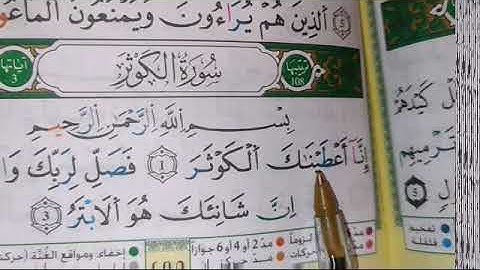 بعض أحكام سورة  الكوثر برواية ورش عن نافع