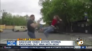 Woman Knocks Out Man With Kick?