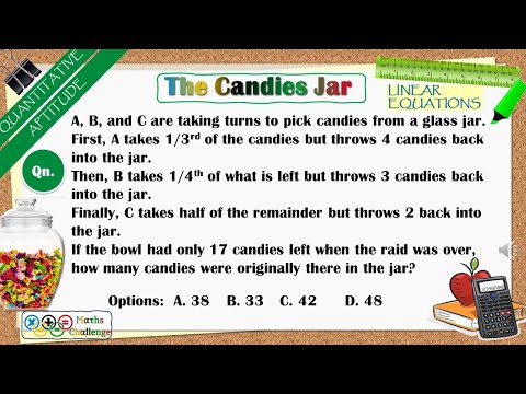 The Candies Jar| Linear Equation in 1 Variable (But it's not simple :) | Quantitative Aptitude