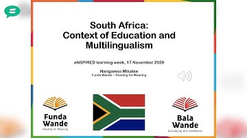 Opening session I Multilingualism and education in South Africa