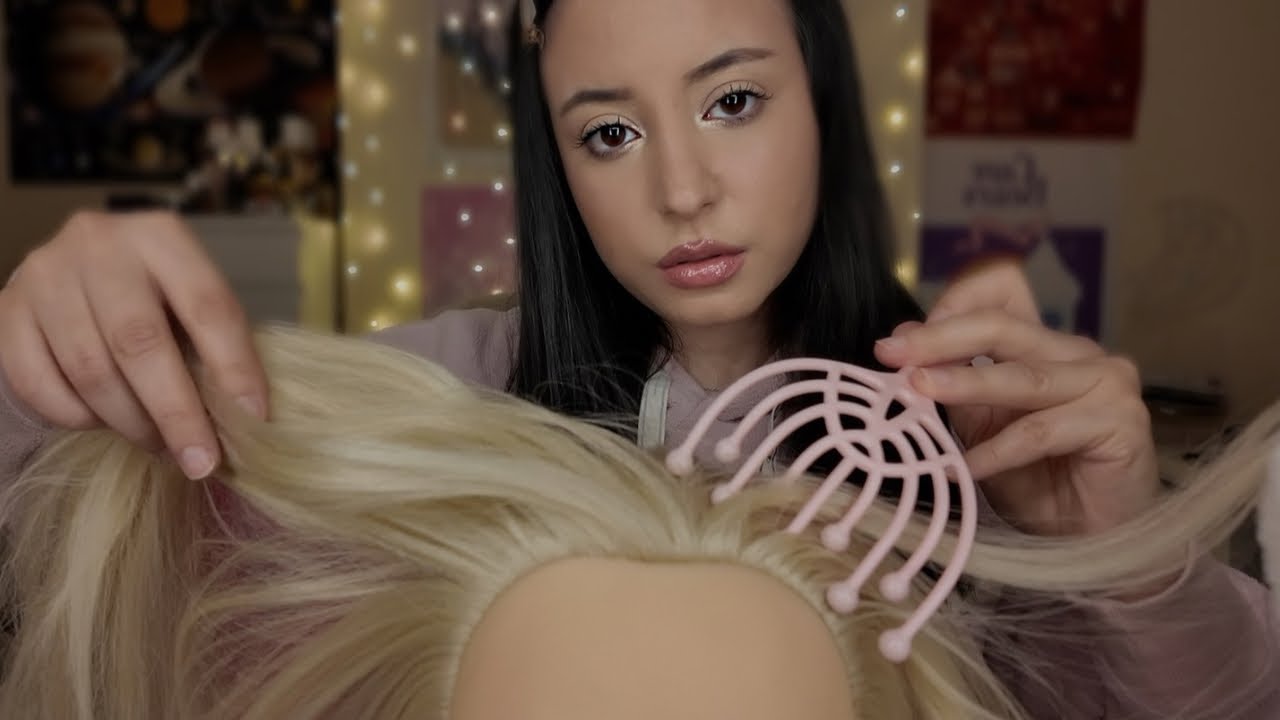 الوقت متاخر ..مو قادر تنام ..Spit paint on your hair 💤Arabic ASMR