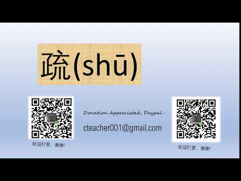 For the pronunciation of Chinese '疏'. 汉字“疏”的读音。