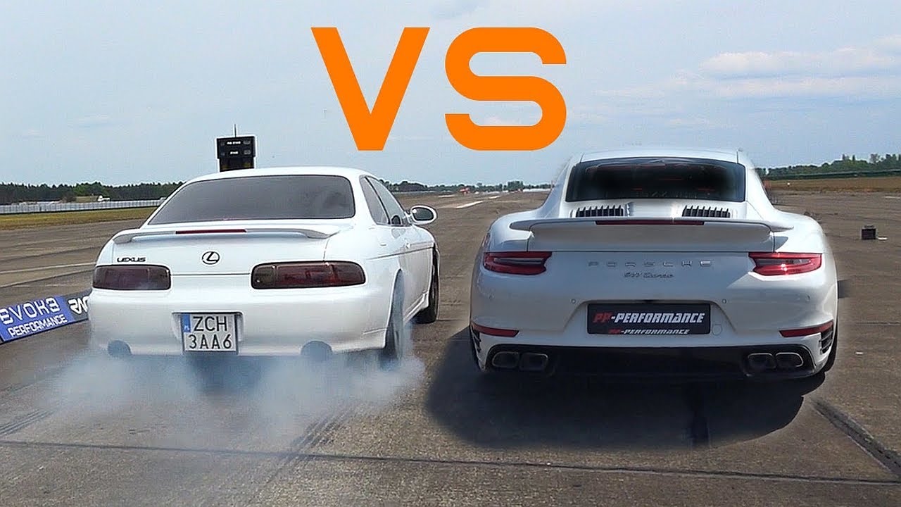 1000HP Porsche 991 vs. Lexus SC300 Turbo SOUND ACCELERATION