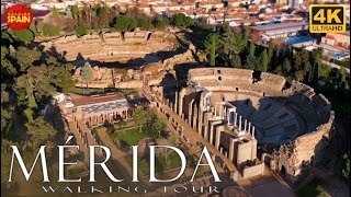 🇪🇸[4K] MÉRIDA Walking Tour. World Heritage City | A trip to the Roman Empire | Extremadura #spain