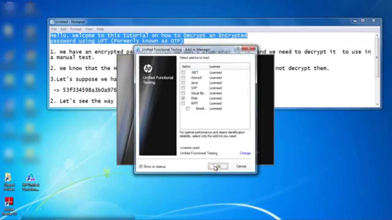 HP UFT (QTP) How to Decrypt an Encrypted Password New Video 2014 YouTube