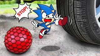 CAR vs SONIC: Orbeez, Watermelon, Floral Foam | Crushing Crunchy \& Soft Things by Car - Woa Doodland
