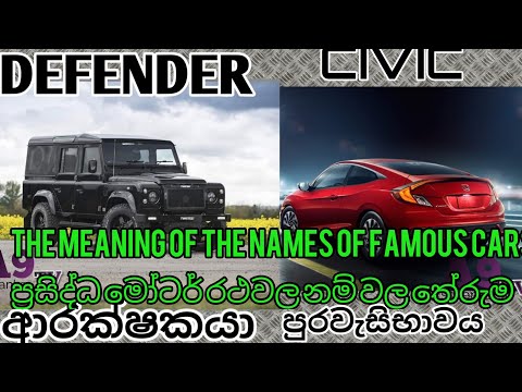 The meaning of the names of famous cars|ප්‍රසිද්ධ මෝටර් රථවල නම් වල තේරුම