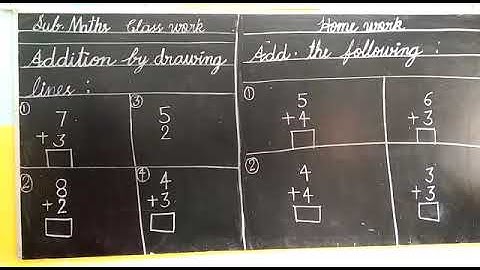 UKG MATHS Addition by drawing lines
