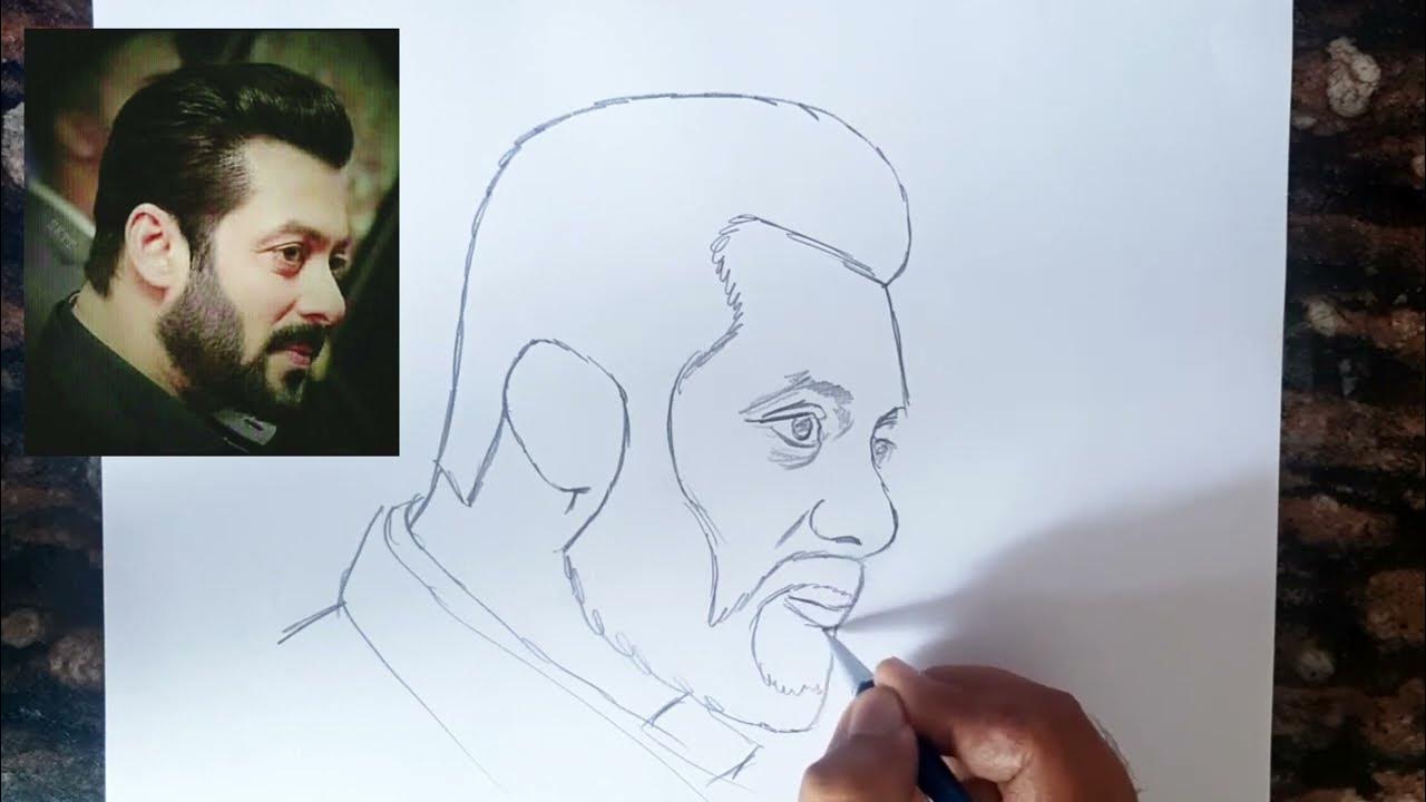 How to Draw Salman Khan // Easy Salman khan drawing // Outline Drawing