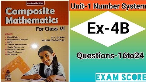composite mathematics class 6 || Negative Numbers and Integers || Ex.4B || by EXAM SCORE