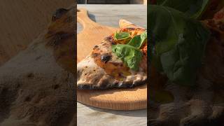 How I make a wood fired Margherita calzone #pizza #woodfired #woodfiredpizza #calzone #pizzaathome