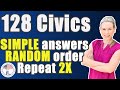 2022 Official USCIS 128 Civics Questions and SIMPLE Answers Repeat 2X | USCitizenshipTest.org