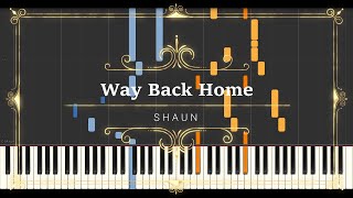SHAUN - Way Back Home // Synthesia (Sheet Music, MIDI,)