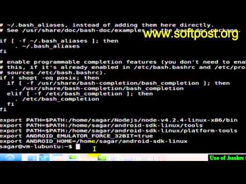 Use of  bashrc file in Debian