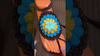 Crochet Motif Barefoot Sandals Pattern, Granny Style Foot Jewelry Design