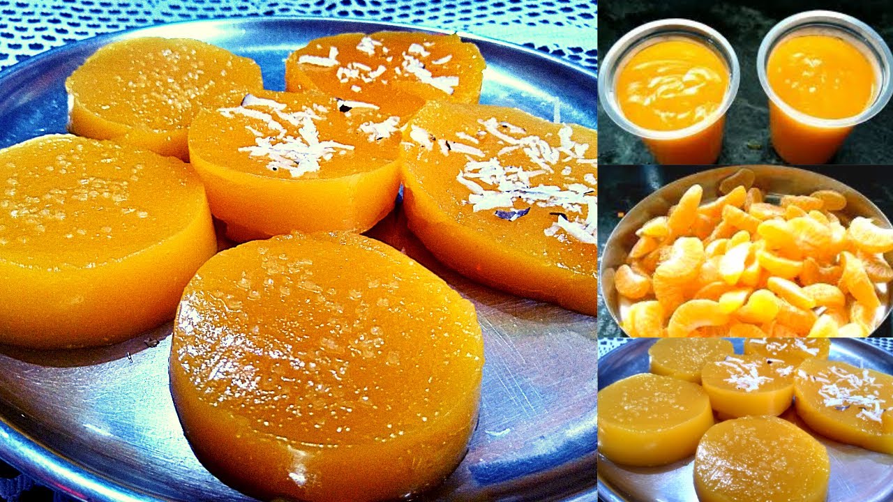 Orange Jelly Dessert | No Bake Orange Dessert Recipe | Yummy Recipe | Soft Orange Candy Recipe | Asha Thevar