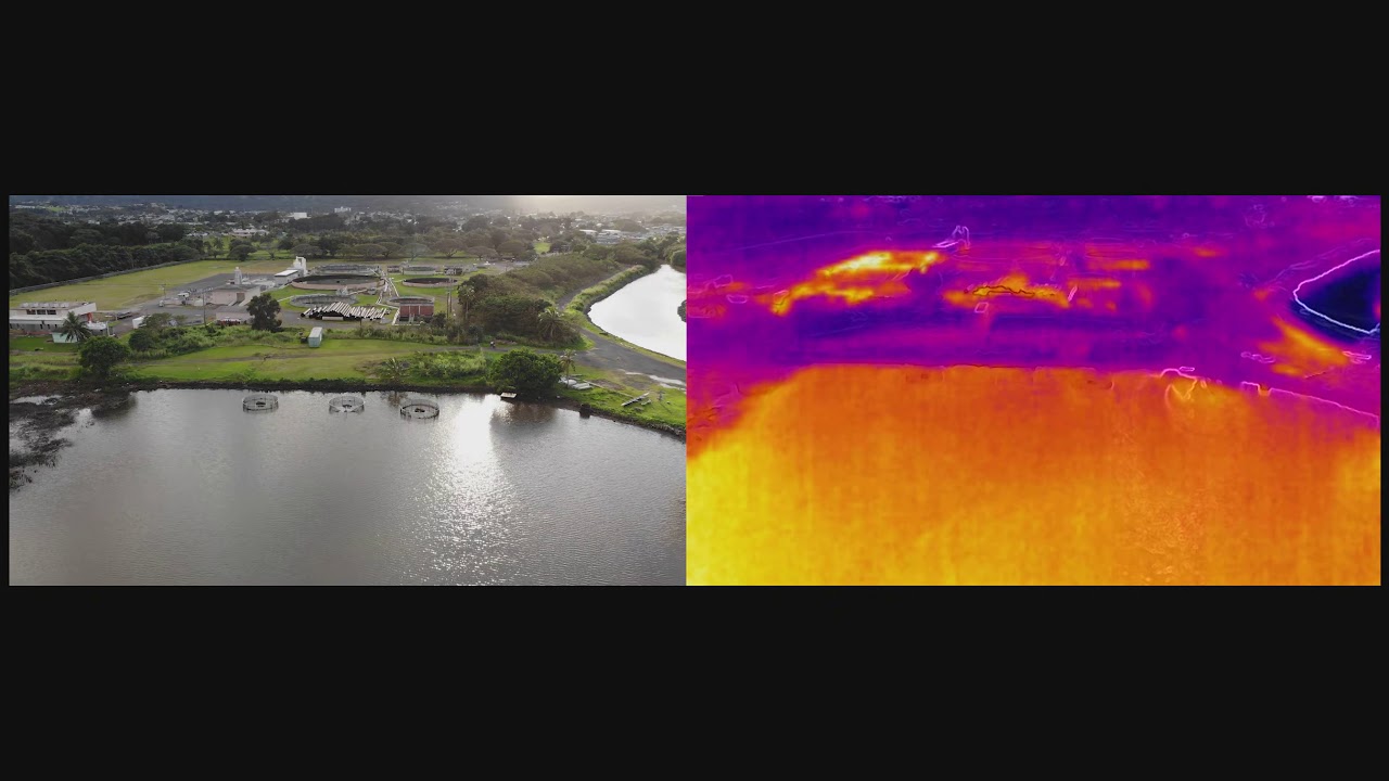 Waikalua Loko I`a Fishpond Visible Thermal SidebySide YouTube