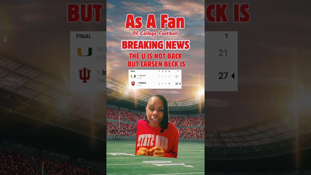 Congratulations to the #IndianaHoosiers of the almighty #BIG10! Also, The U is not back! #Miami #CFB