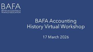 BAFA AHSIG Virtual Workshop 17 March 2026