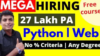 *27 LPA* Python and Web Development Direct Hiring Student Freshers Hiring Off Campus 2022 2021 2020