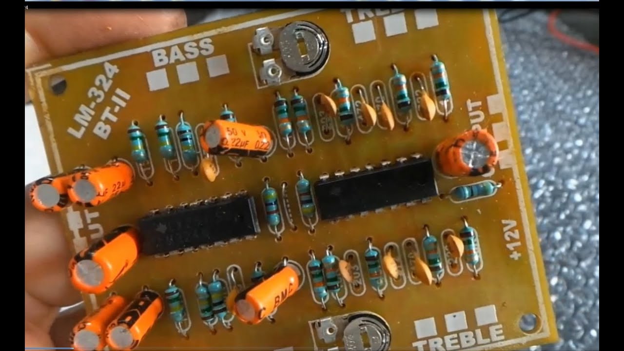 Bass Treble Control Passive Equalizer Board with Double LM324 IC with