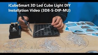 3D8S-MULTI iCubeSmart 3D Led Cube Kit Diy Soldering Project 8x8x8 Led Light Cube Diy Kits electrónicos Kit de aprendizaje de soldadura programable 