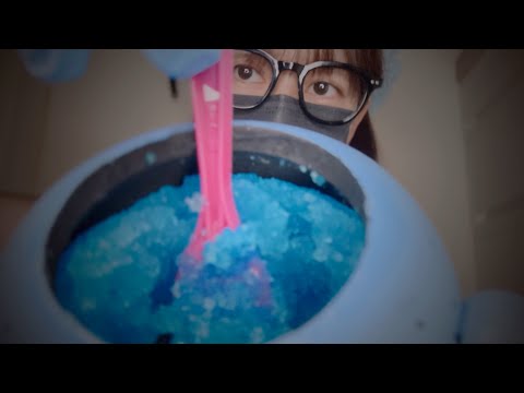 [ASMR] 青のブツブツジェルマッサージ 🔵 / ゴム手袋, ハンドムーブメント / Rubber Gloves, Hand Movement